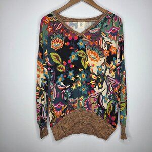 Capjuluca A New Story By Aldo Martins Womens Colorful FLoral V Neck Top Boho